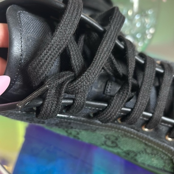 NWOT GUCCI💓 Black High-Top Sneakers 37 fits 7.5 - Picture 6 of 13